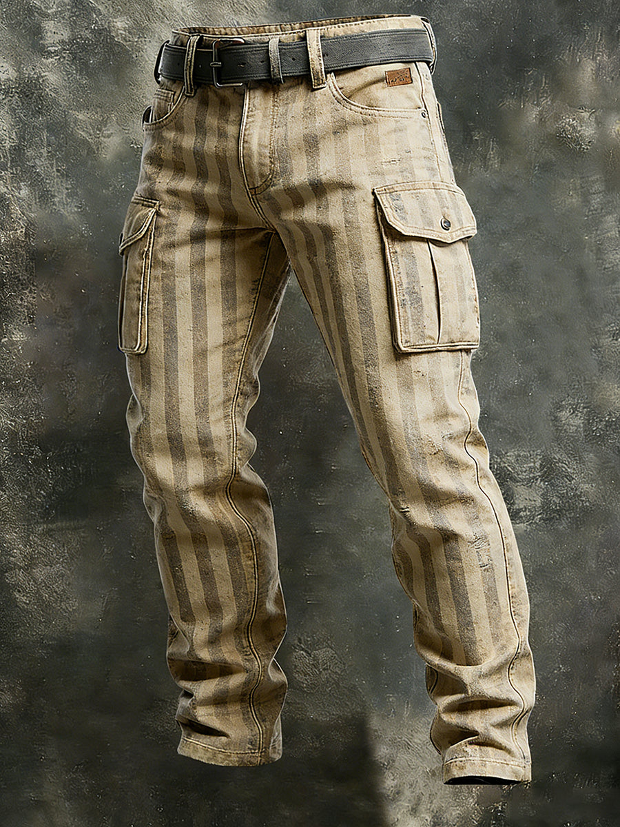 Men's Retro Business Style Casual Work Trousers
