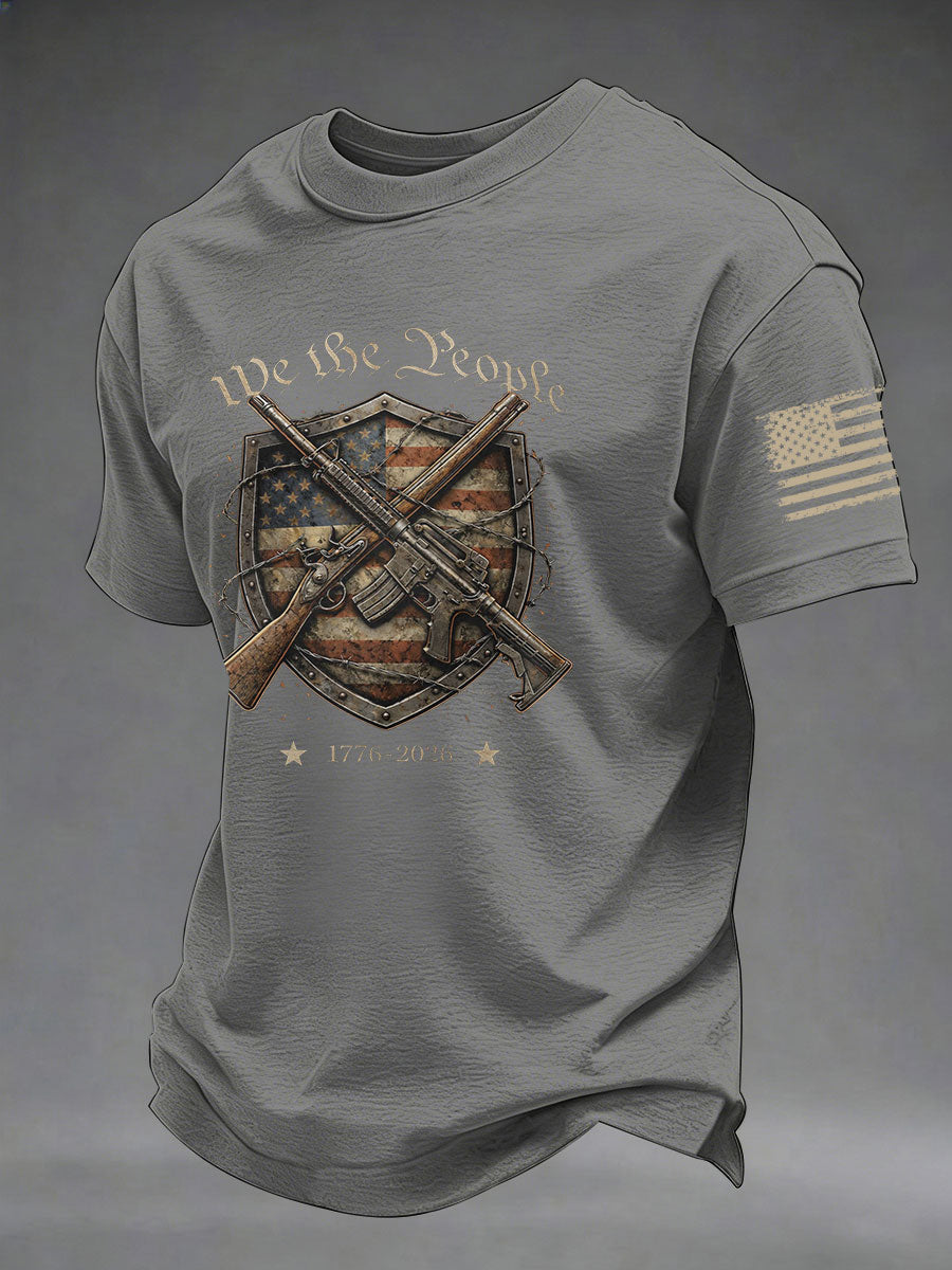 Men's USA 1776-2026 Printed Casual T-Shirt