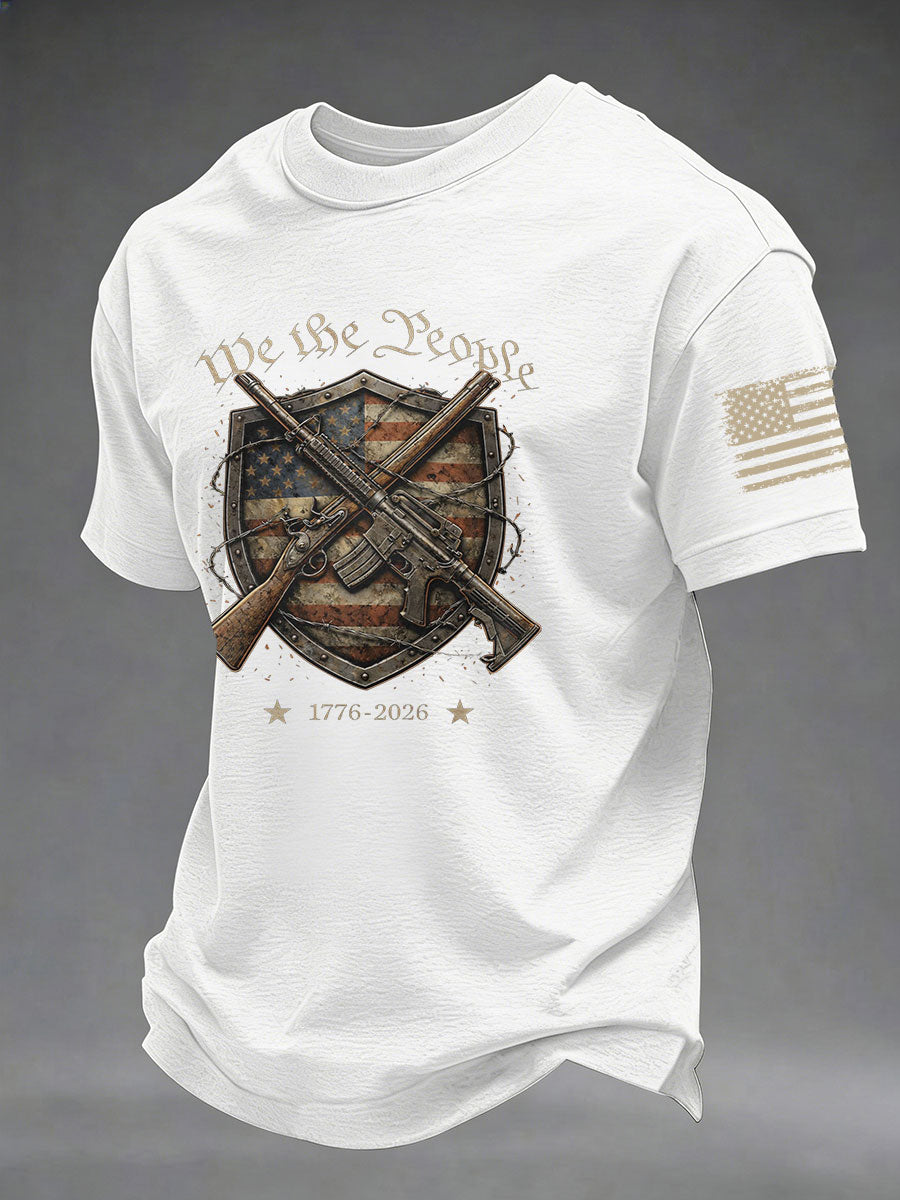 Men's USA 1776-2026 Printed Casual T-Shirt