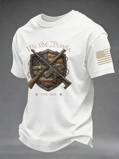 Men's USA 1776-2026 Printed Casual T-Shirt