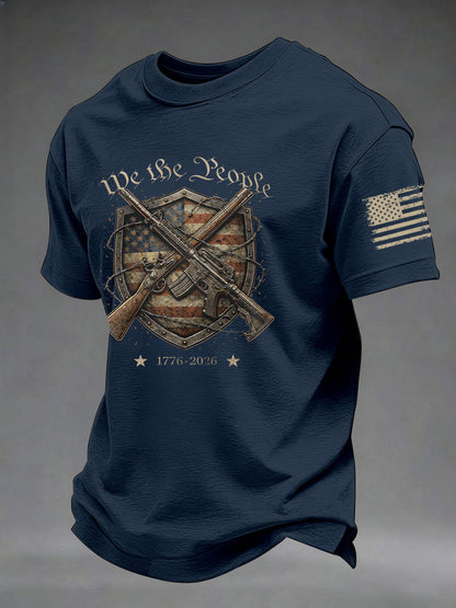 Men's USA 1776-2026 Printed Casual T-Shirt