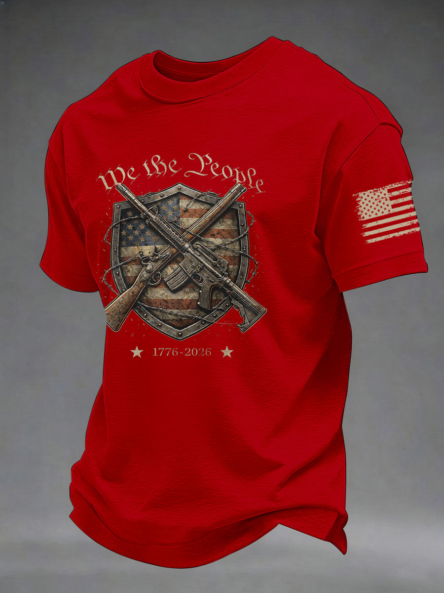 Men's USA 1776-2026 Printed Casual T-Shirt