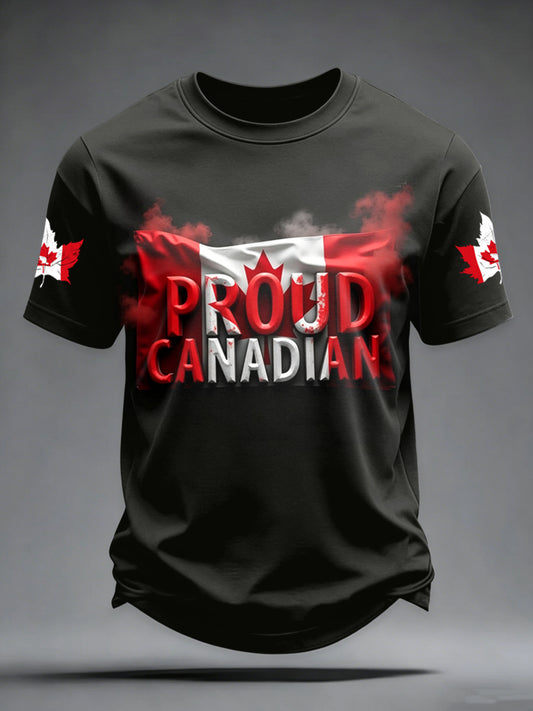 Men's Canada Day Printed Vintage Fashion Loose Short Sleeve T-Shirt