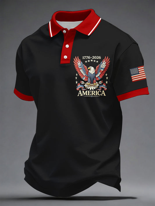 Men's USA 1776-2026 Printed Casual Top