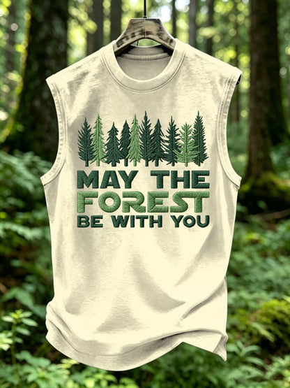 Men's May The Forest Be With You Print Vest Top