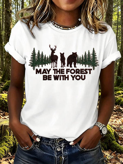 Women's May The Forest Be With You Print T-Shirt