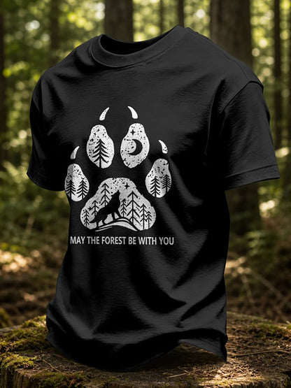 Men's May The Forest Be With You Printed Casual T-Shirt
