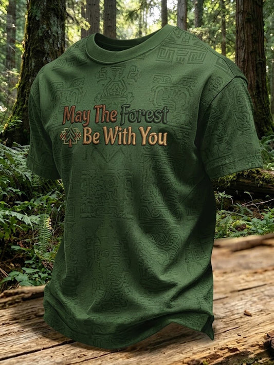 Men's May The Forest Be With You Printed T-shirt