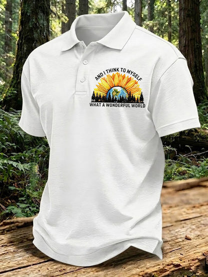 Men's And I Think To Myself What A Wonderful World Print Shirt