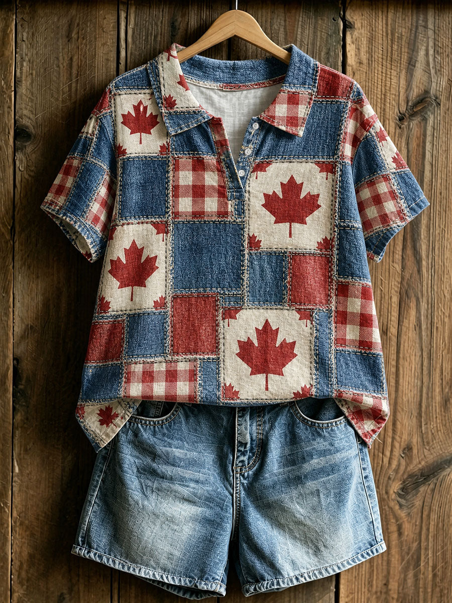 Women's Canada Maple Leaf Art Print Casual T-Shirt