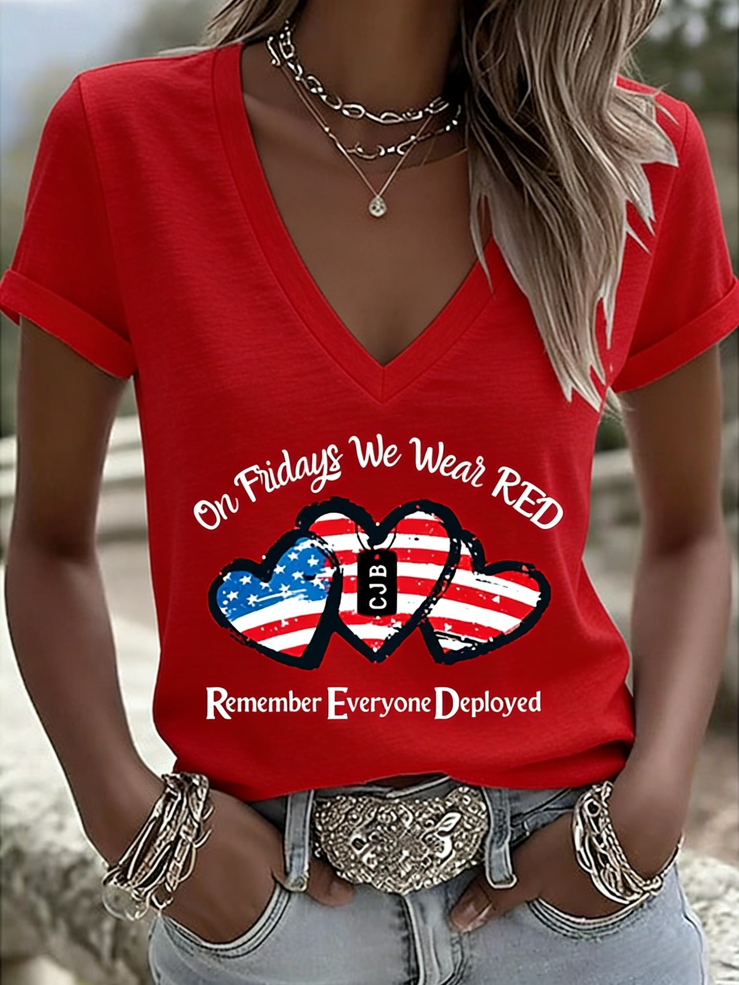Women's Retro American Independence Day Short-Sleeve T-Shirt