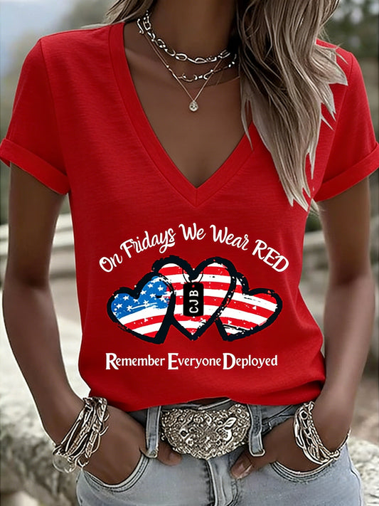 Women's Retro American Independence Day Short-Sleeve T-Shirt