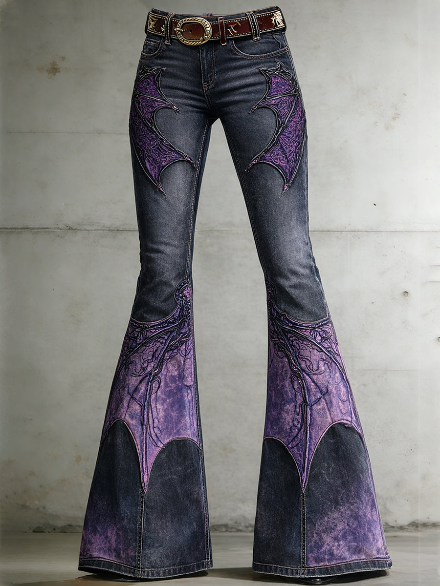 Women's Retro Art-Print Casual & Comfortable Jeans