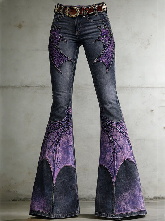 Women's Retro Art-Print Casual & Comfortable Jeans