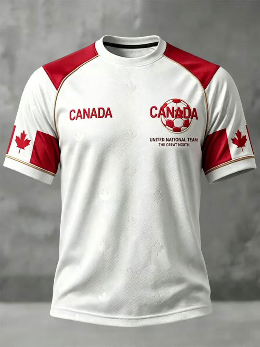 Men's Canada Soccer Print Casual T-Shirt