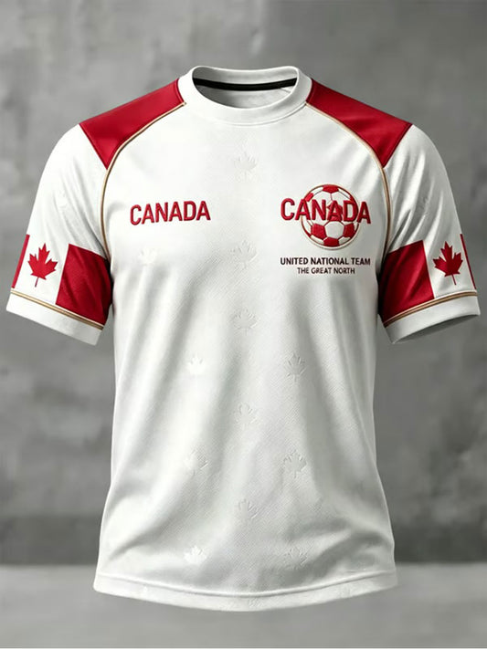Men's Canada Soccer Print Casual T-Shirt
