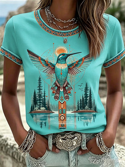 Women's Native Animal Art Print T-Shirts