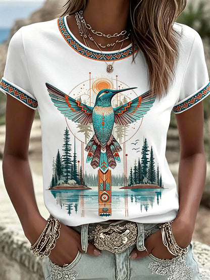 Women's Native Animal Art Print T-Shirts