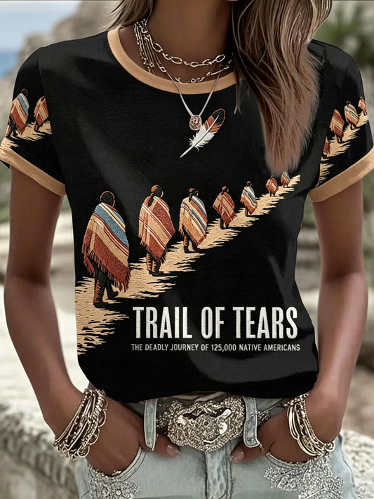 Women's Trail of Tears Printed Casual T-Shirt