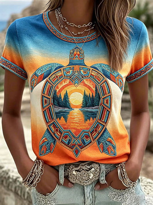 Women's Native Animal Art Print T-Shirts