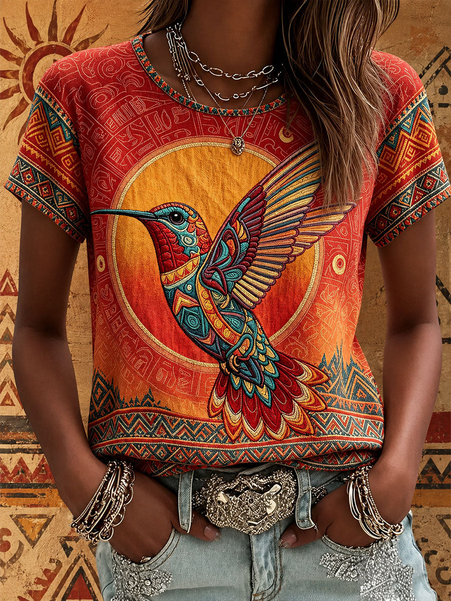 Women's Native Hummingbird Art T-Shirts