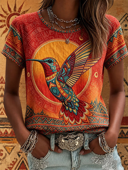 Women's Native Hummingbird Art T-Shirts