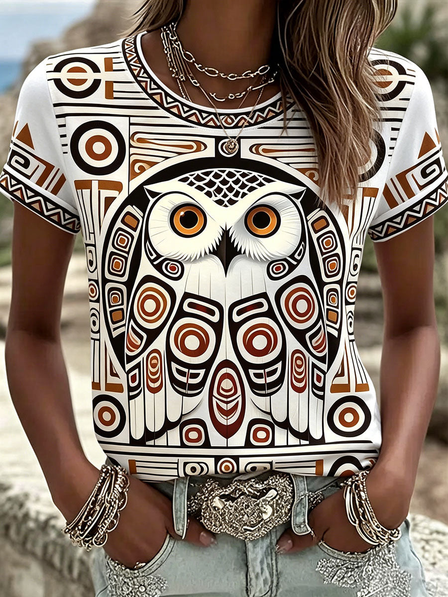 Women's Native Animal Art Print T-Shirts