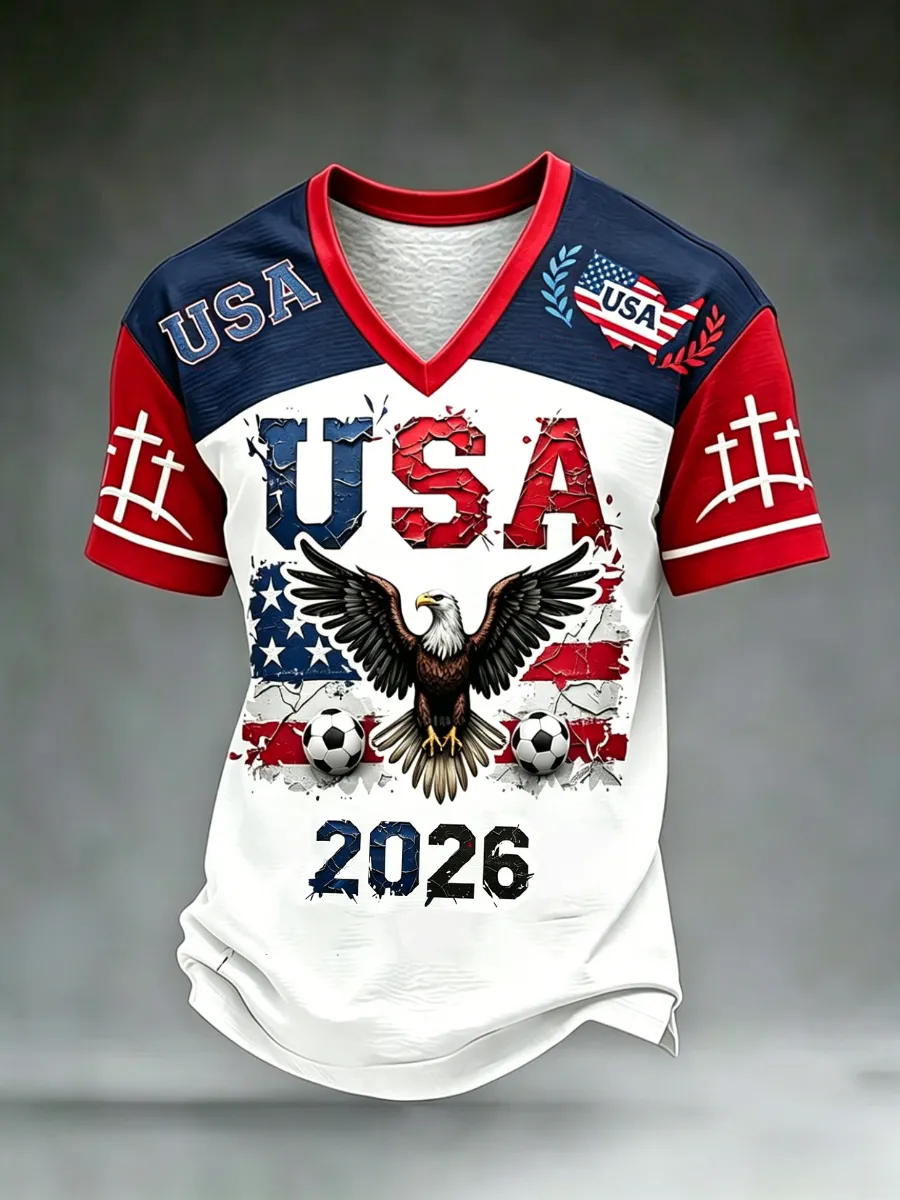 Men's USA Soccer V-neck T-shirt