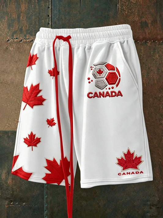 Men's Canada Soccer Print Drawstring Shorts