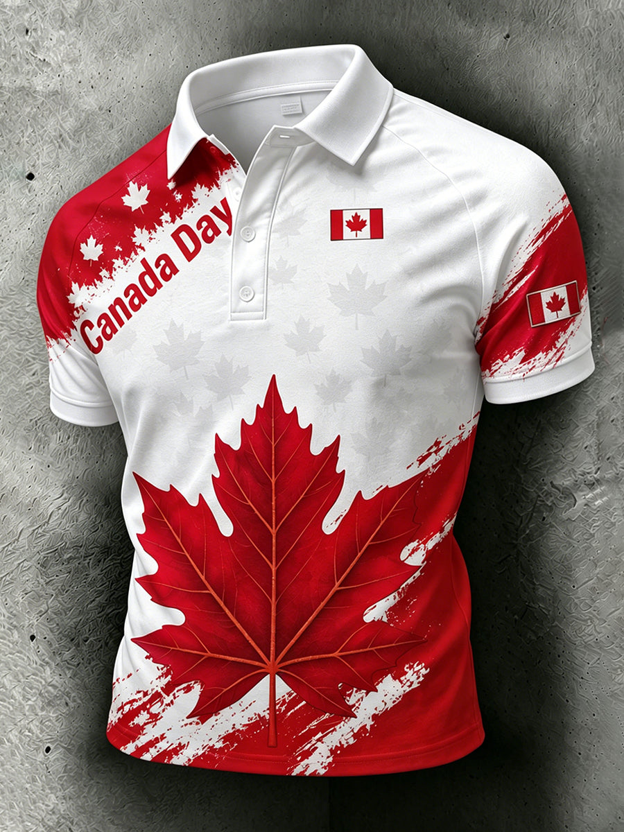 Men's Canada Day Print Polo Shirt