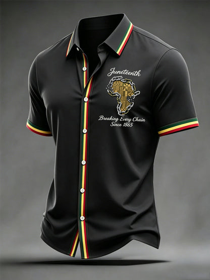 Men's Juneteenth Breaking Every Chain Since 1865 Print Short Sleeve Shirt