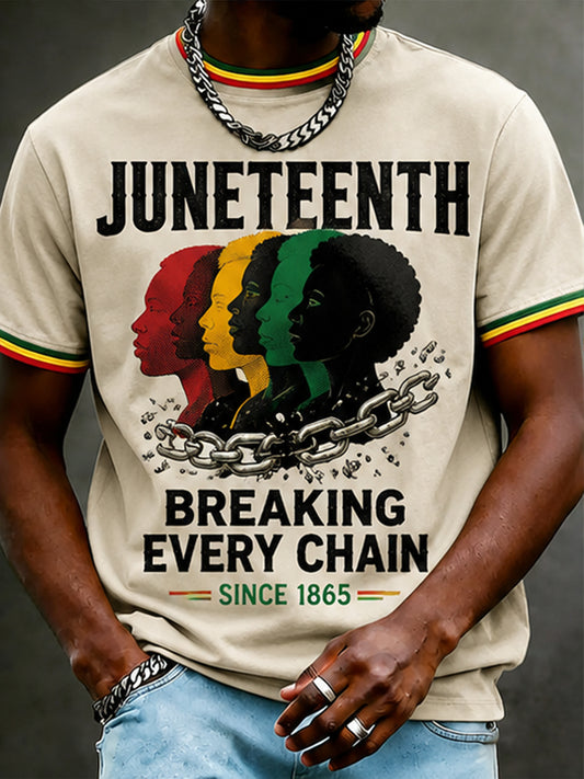 Men's Juneteenth Breaking Every Chain Since 1865 Print Tee