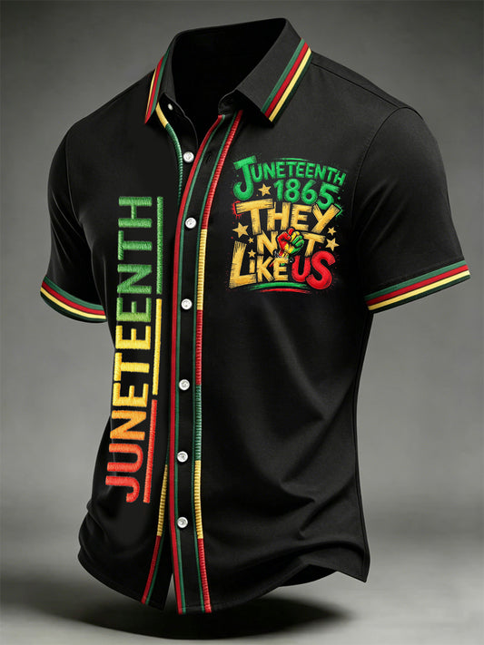 Men's Juneteenth They Not Like Us Since 1865 Print Casual Shirt