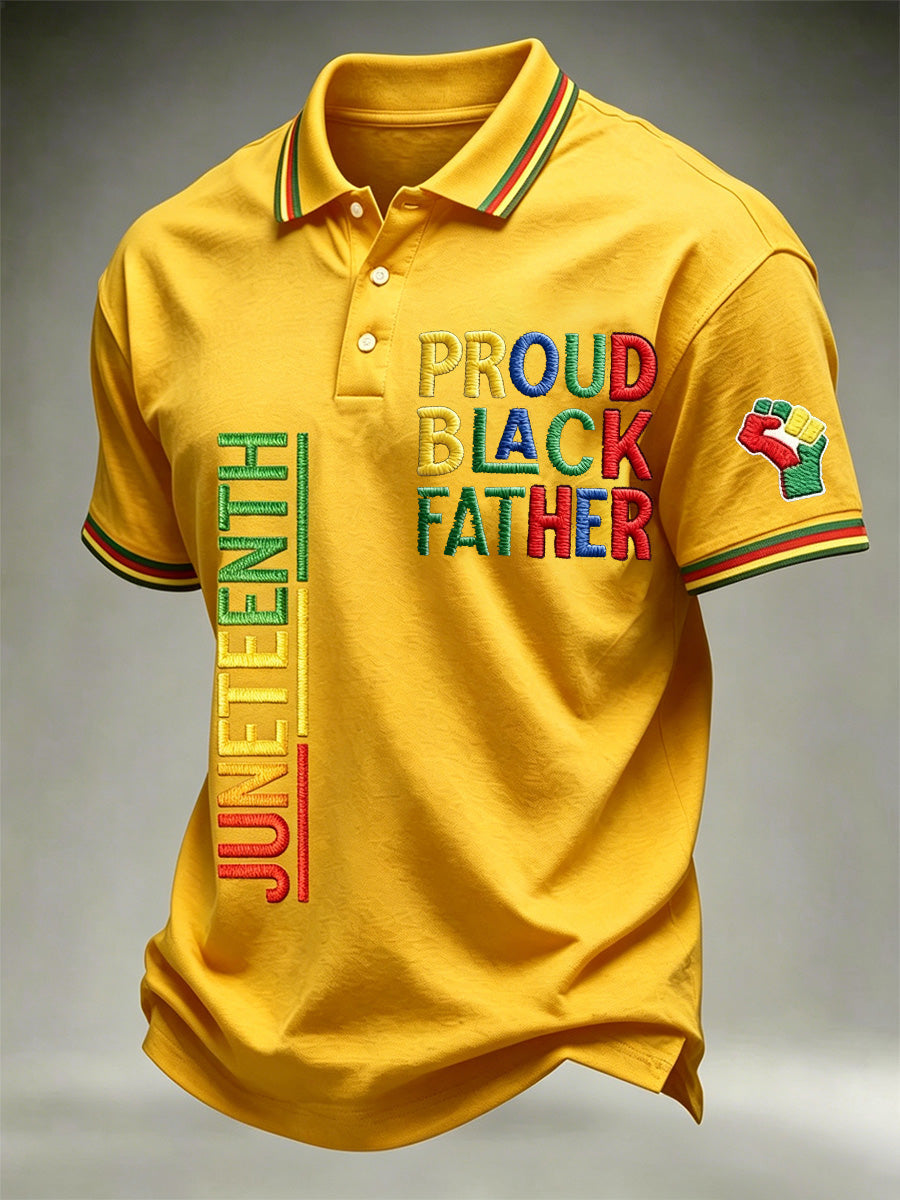 Men's Juneteenth  Print Casual Polo