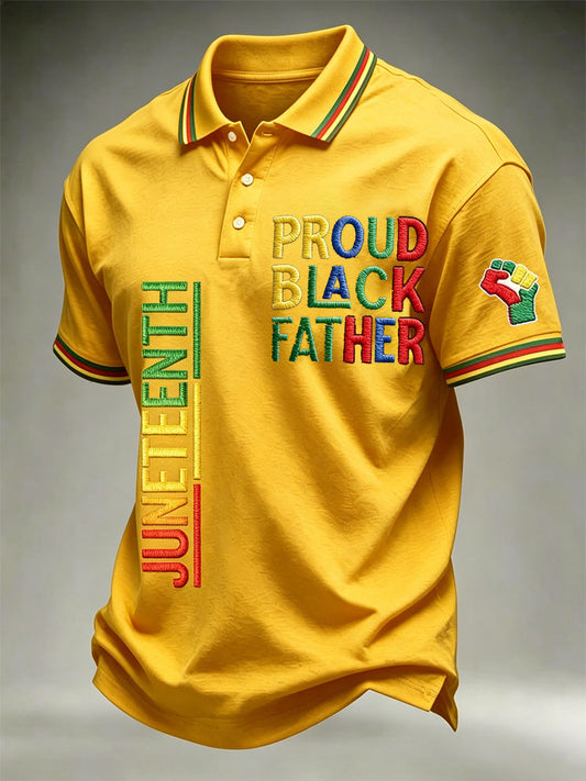 Men's Juneteenth  Print Casual Polo