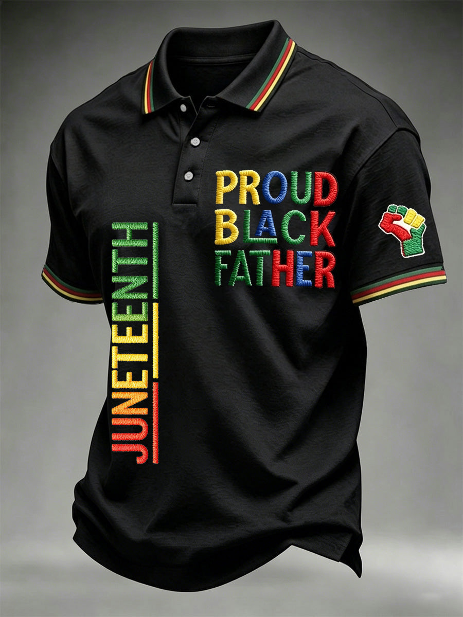 Men's Juneteenth  Print Casual Polo