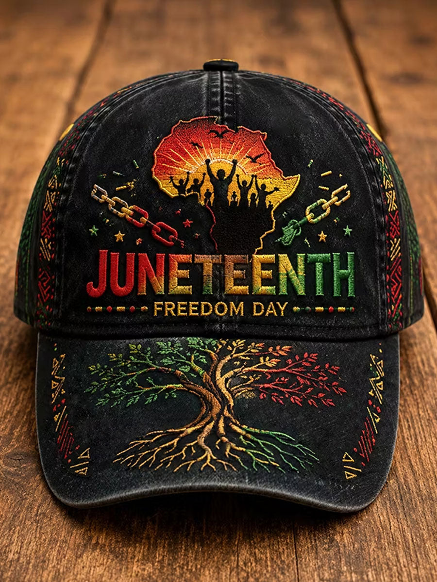 Unisex Juneteenth Breaking Every Chain Since 1865 Art Print Hat