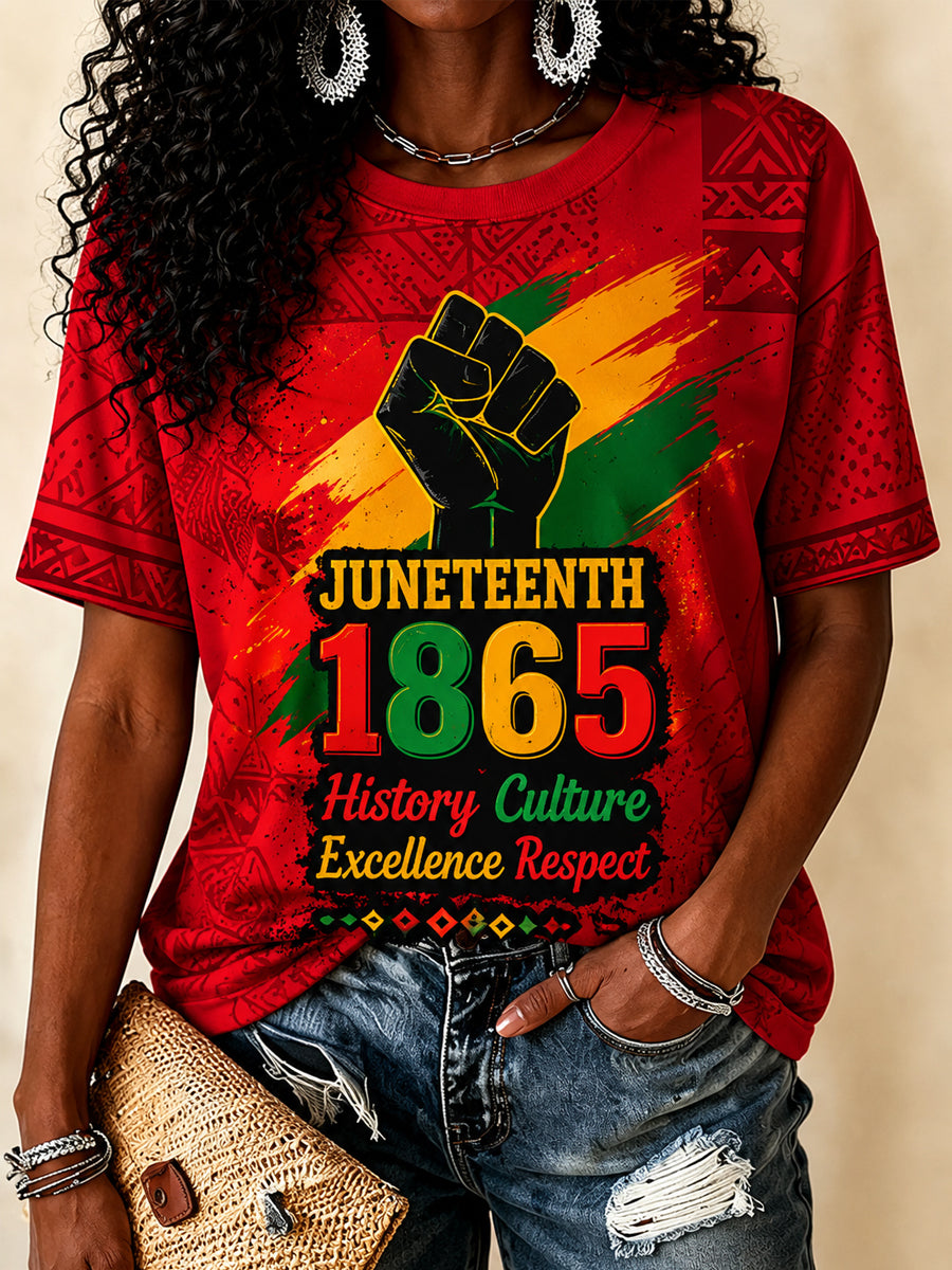 Women's Juneteenth Print Casual Tee