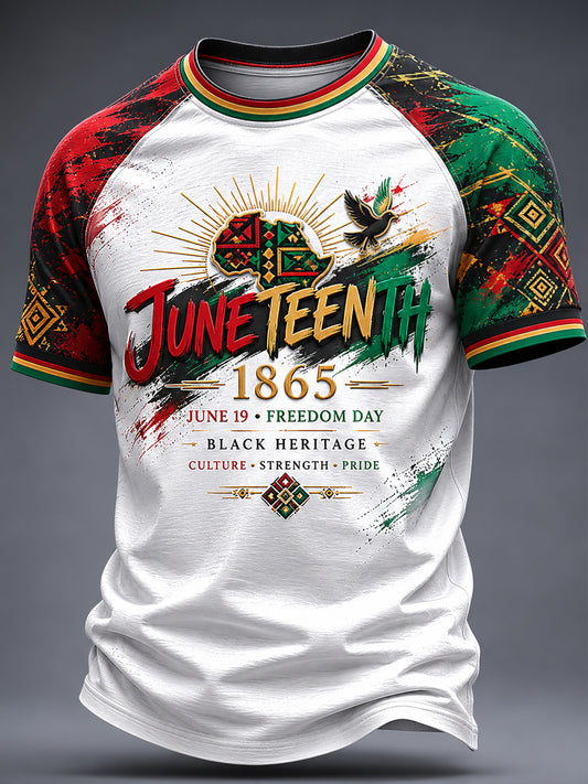 Men's Juneteenth Design Printed Casual short sleeves t-shirt