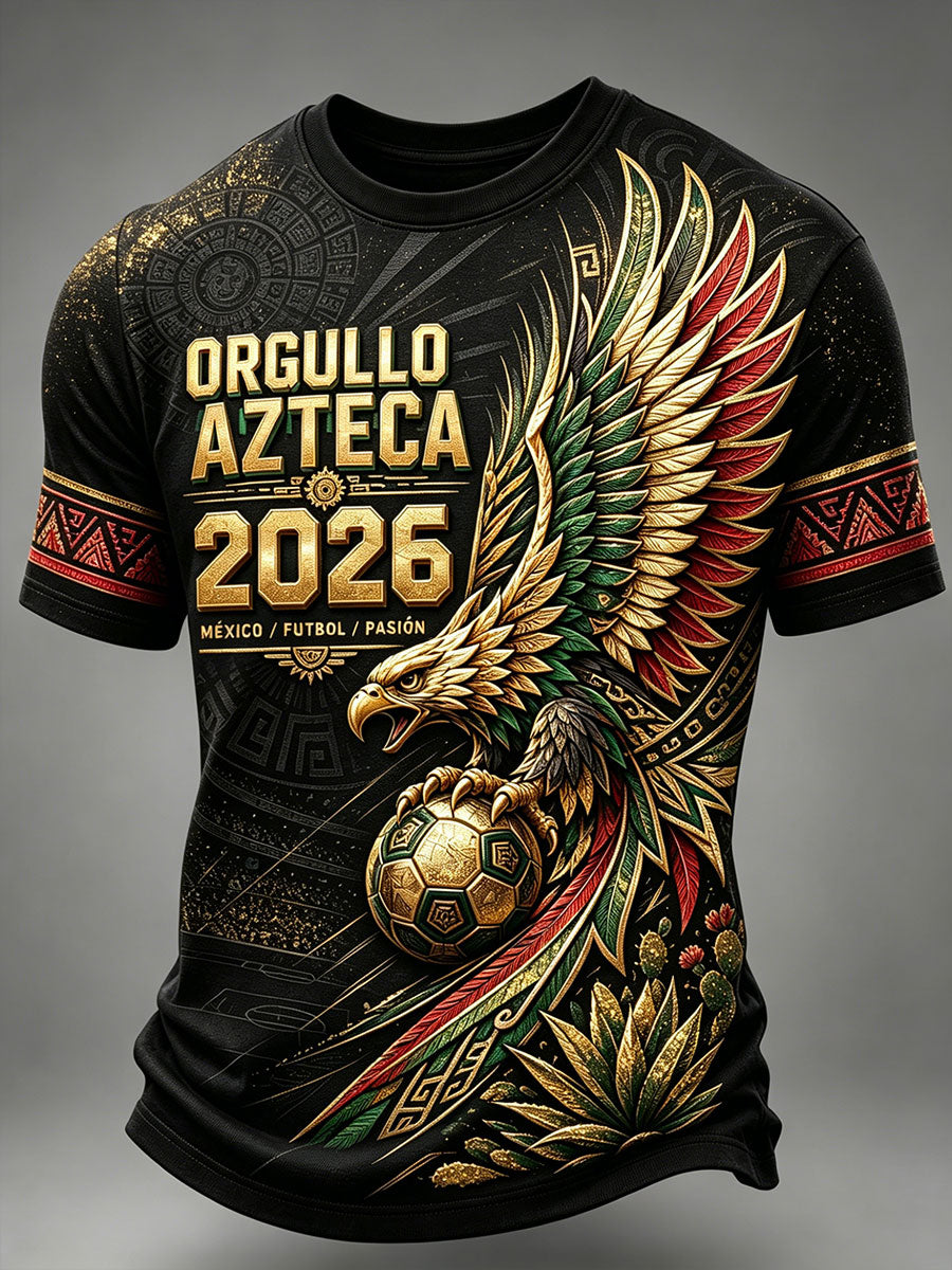 Men's Mexico Football Lover Art Printed T-shirt