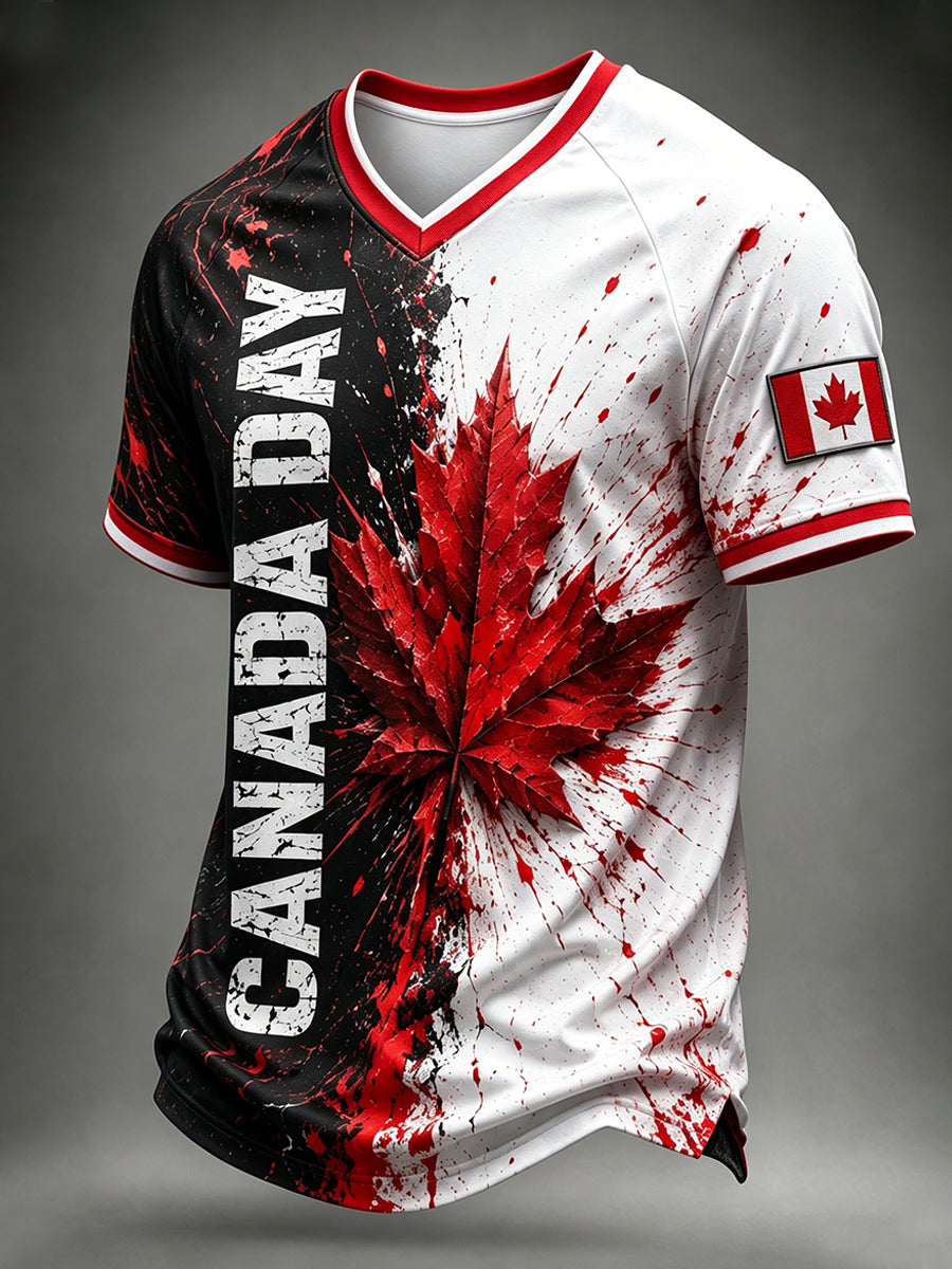 Men's Canada Day V-neck T-shirt