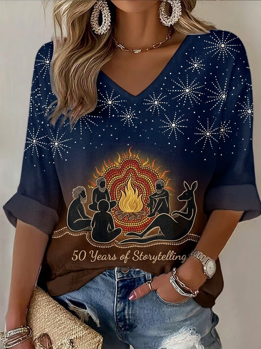 Women's AU Aboriginal Art NAIDOC Week Printed T-shirt