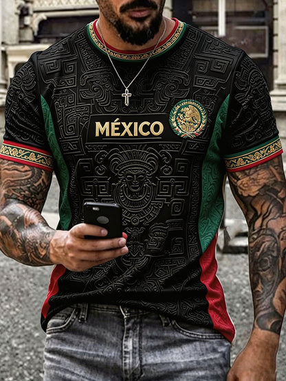 Men's Mexico Proud Art Printed T-shirt