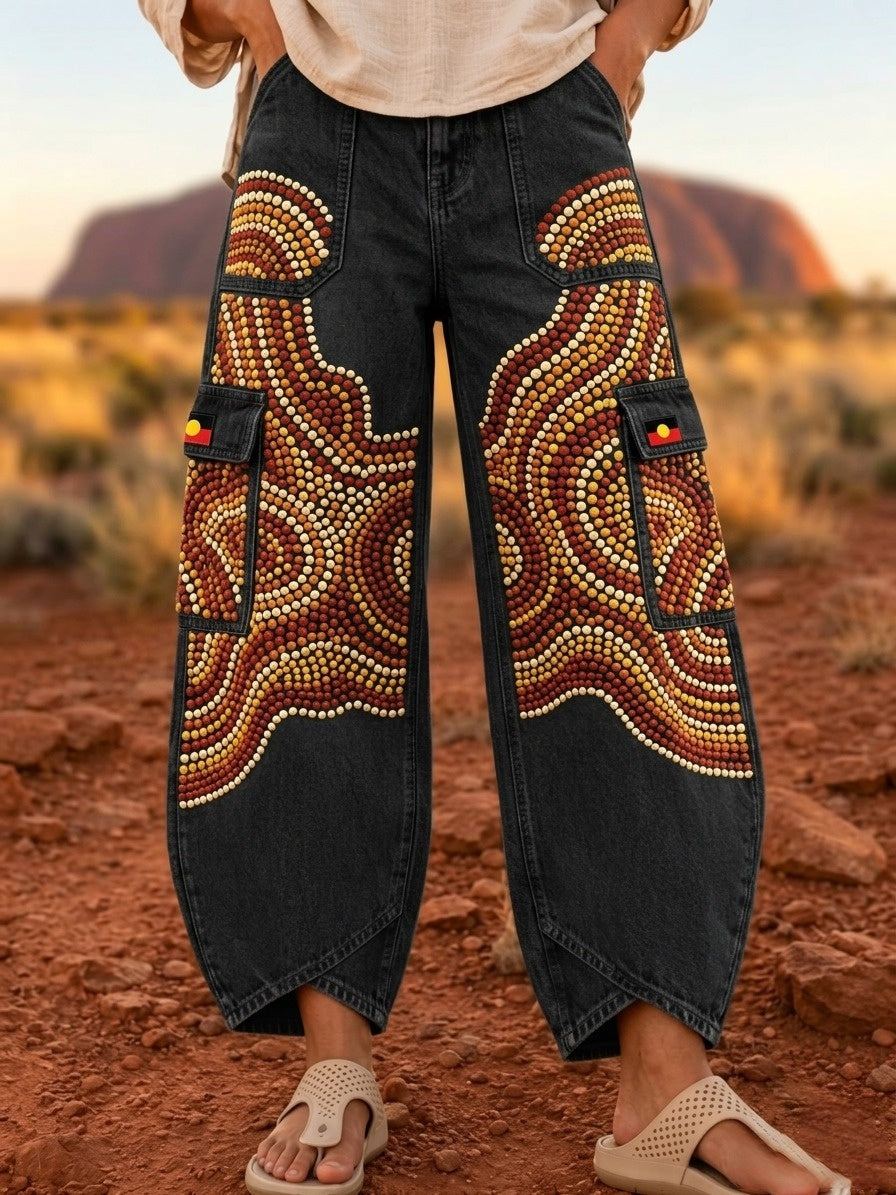 Women's Naidoc Week Art Print Flared Trousers