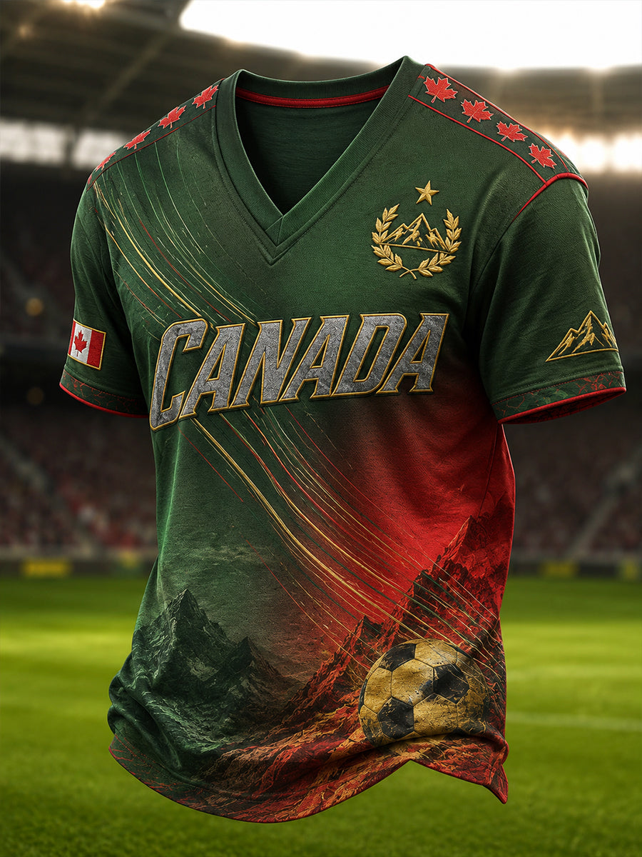 Men's Canada Football V-Neck T-Shirt