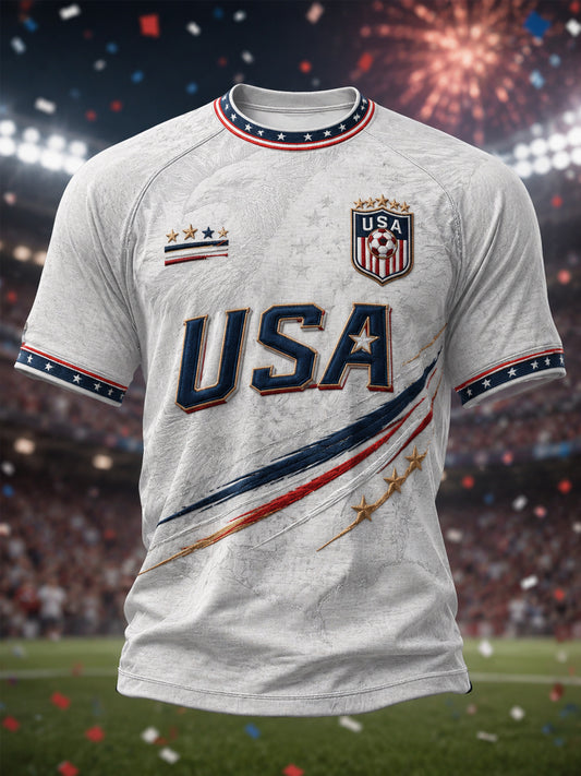 Men's Gift For Soccer Fans Print Casual Tee