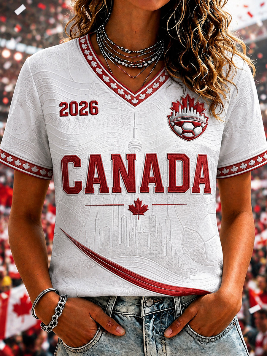 Women's Gift For Football Fans Print Casual Short Sleeve T-Shirt
