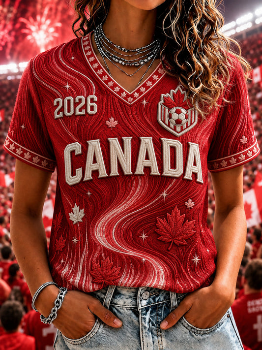 Women's Gift For Football Fans Print Casual Short Sleeve T-Shirt