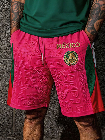 Men's Mexico Football Lover Art Printed Shorts