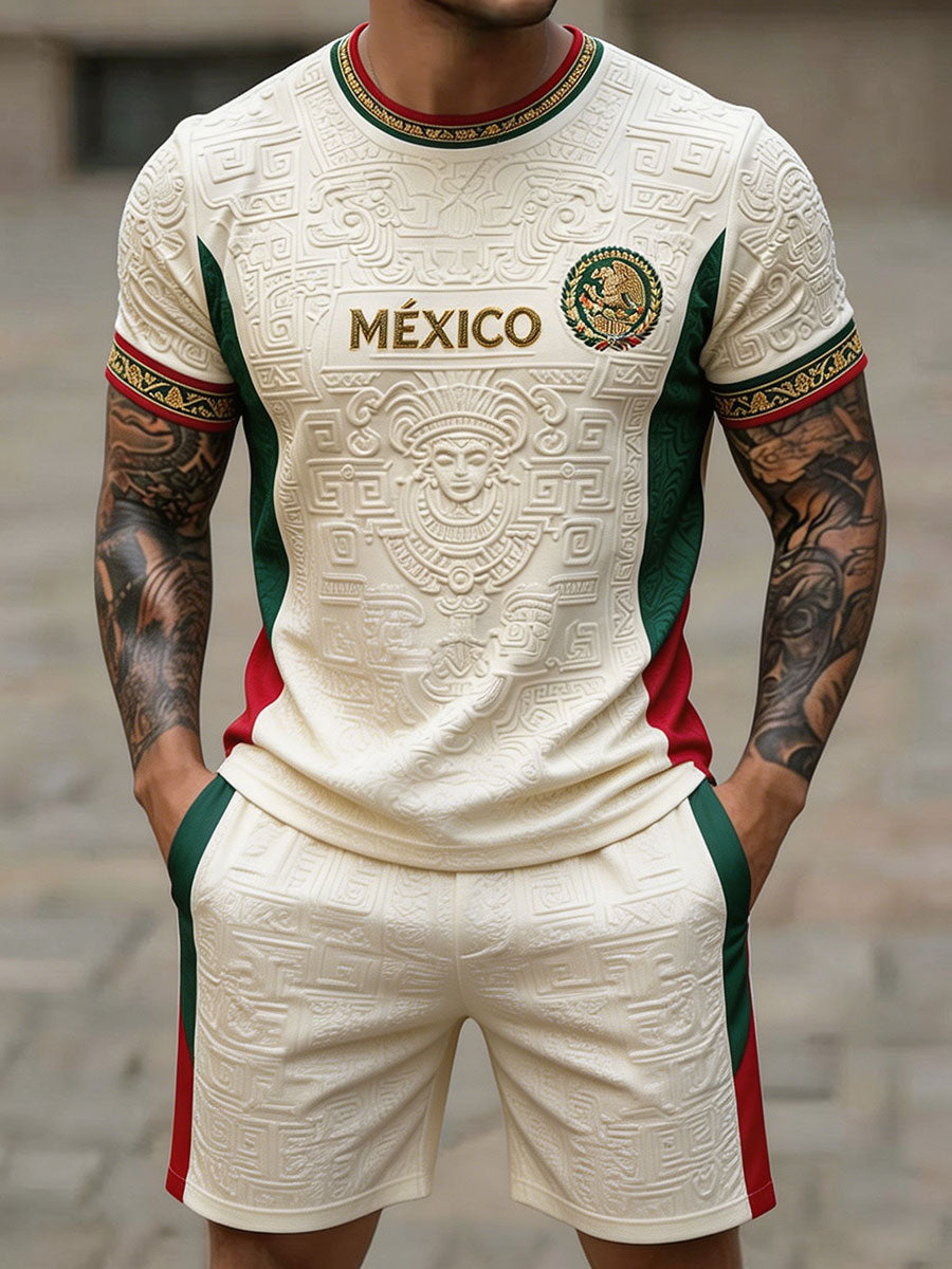 Men's Mexico Football Lover Art Printed Sets